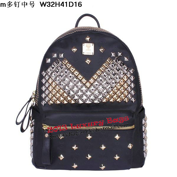 MCM Medium Stark Front Studs Backpack MC4237 Black