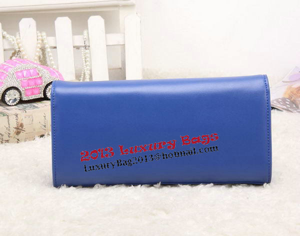 YSL Classic Monogramme Tassel Smooth Leather Clutch Bag Y8908 Blue