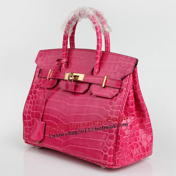 Hermes Birkin 30CM Tote Bags Peach Croco Leather Gold