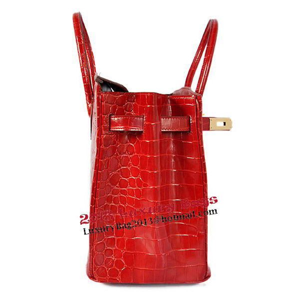 Hermes Birkin 35CM Tote Bag Red Iridescent Croco Leather Gold