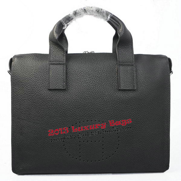 Hermes Briefcase Original Grainy Leather H8813 Black