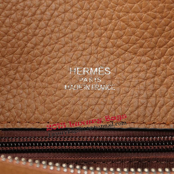 Hermes Briefcase Original Grainy Leather H8813 Wheat