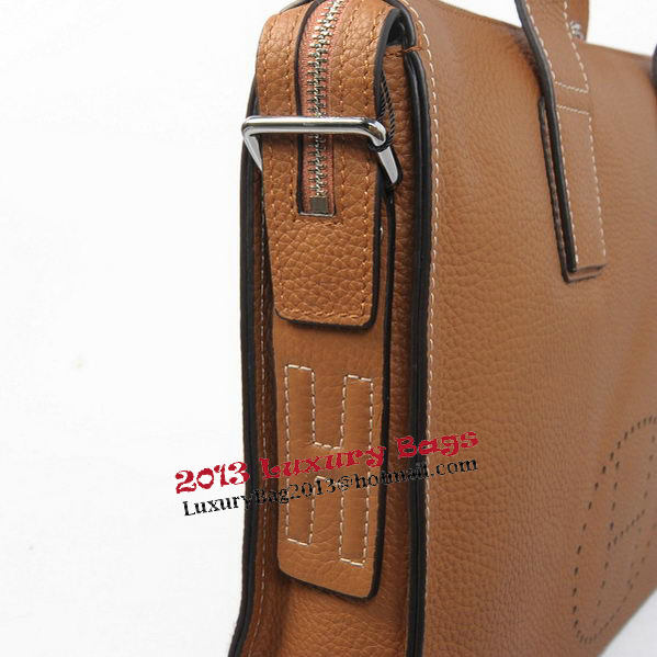 Hermes Briefcase Original Grainy Leather H8813 Wheat