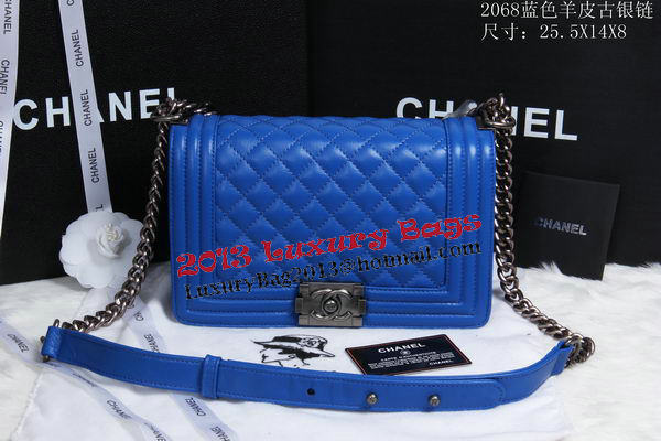 Boy Chanel Flap Shoulder Bag Sheepskin Leather CHA2068 Blue