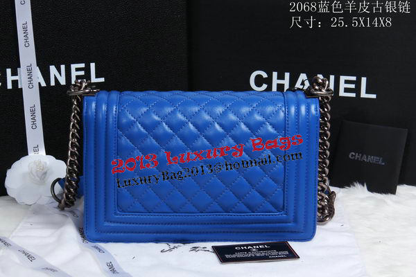 Boy Chanel Flap Shoulder Bag Sheepskin Leather CHA2068 Blue