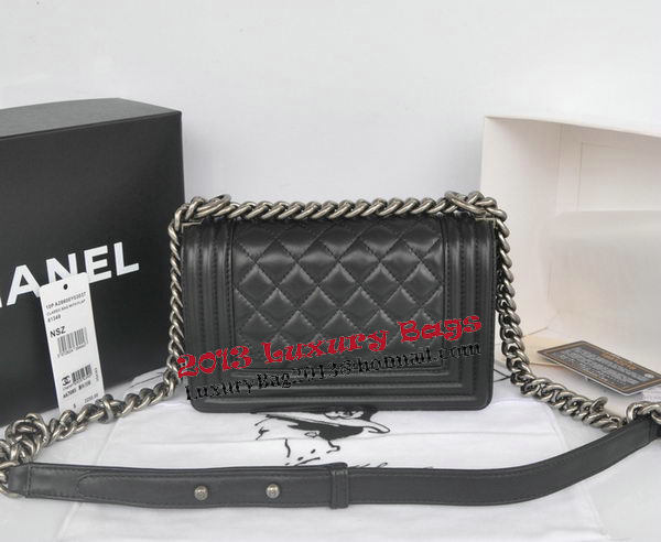 Chanel Boy Flap Shoulder Bag Black Original Lambskin Leather CHA67085 Silver
