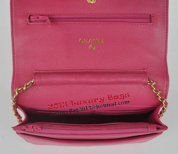 Chanel Flap Shoulder Bag Rose Calfskin Leather CHA33818 Gold
