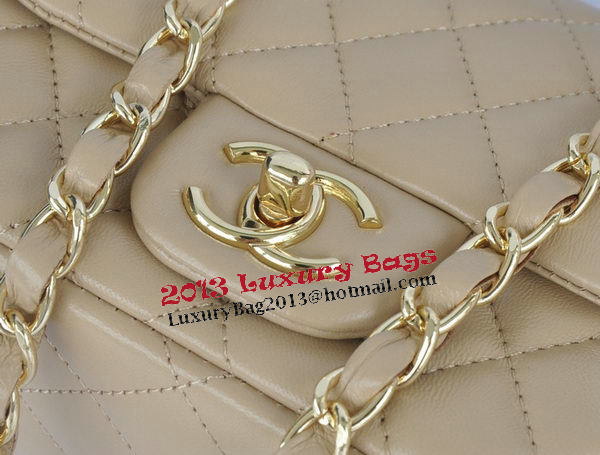 Chanel mini Classic Flap Bag Apricot Original Sheekskin CHA1115 Gold