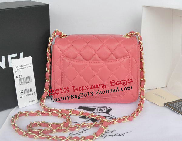 Chanel mini Classic Flap Bag Pink Original Sheekskin CHA1115 Gold