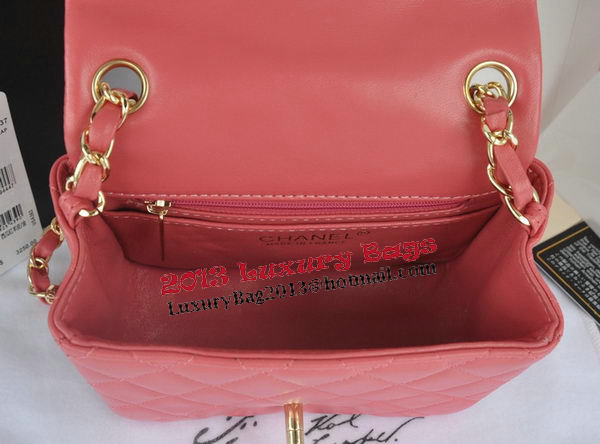 Chanel mini Classic Flap Bag Pink Original Sheekskin CHA1115 Gold