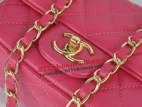 Chanel mini Classic Flap Bag Rose Original Sheekskin CHA1115 Gold
