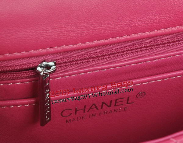 Chanel mini Classic Flap Bag Rose Original Sheekskin CHA1115 Silver