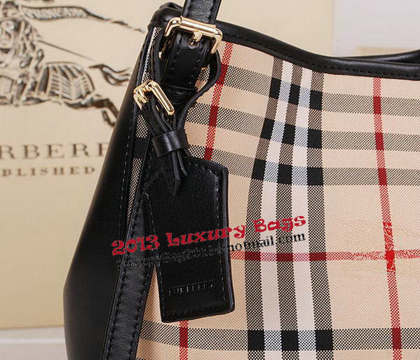 BurBerry Small Haymarket Check Tote Bag B3711 Black