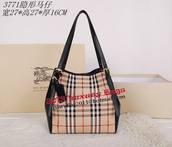 BurBerry Small Haymarket Check Tote Bag B3711 Black