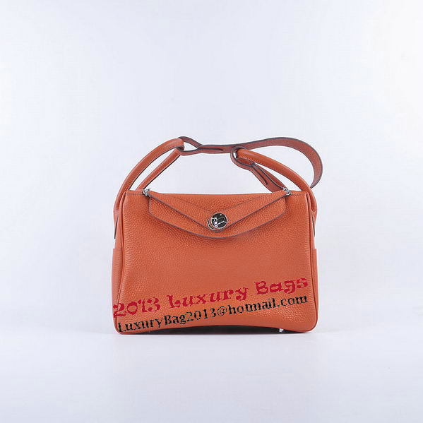 Hermes Lindy 30CM Grainy Leather Shoulder Bag H6207 Orange