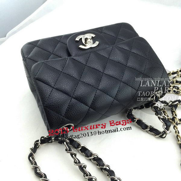 Chanel mini Classic Flap Bag Black Cannage Pattern 1115 Gold