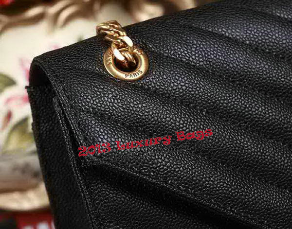 Saint Laurent Classic Monogramme Cannage Pattern Flap Bag Y5480 Black