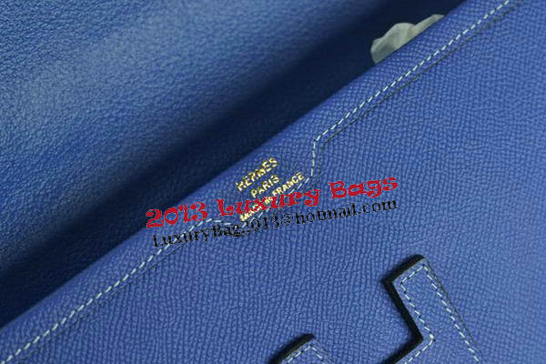 Hermes Jige Clutch Bag Calfskin Leather Royal