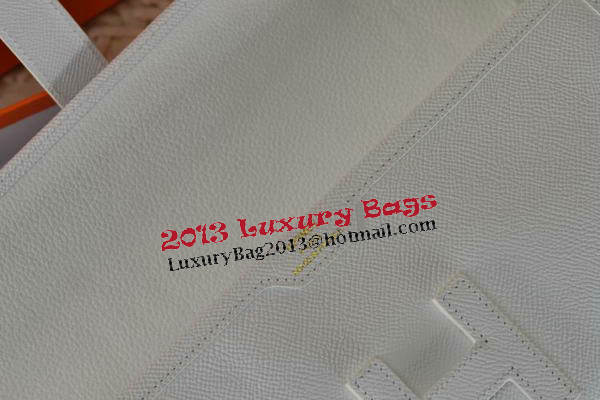 Hermes Jige Clutch Bag Calfskin Leather White