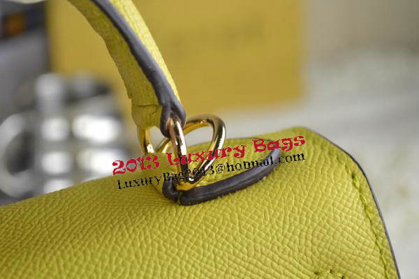 Hermes Kelly 22cm Tote Bag Calfskin Leather Lemon