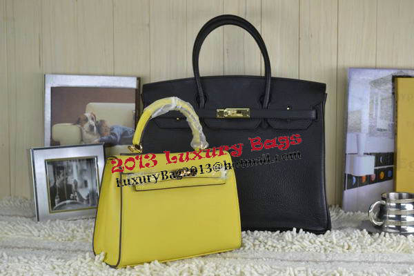 Hermes Kelly 22cm Tote Bag Calfskin Leather Lemon