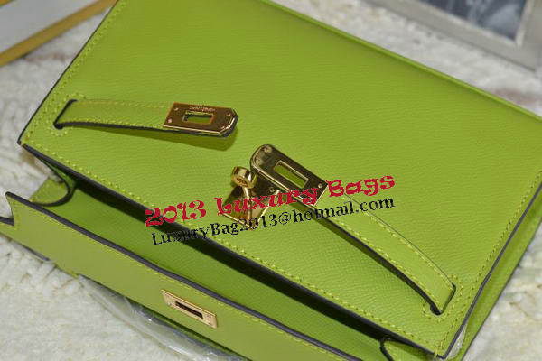 Hermes MINI Kelly 22cm Tote Bag Calfskin Leather Green