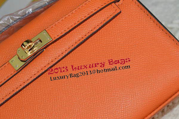 Hermes MINI Kelly 22cm Tote Bag Calfskin Leather Orange