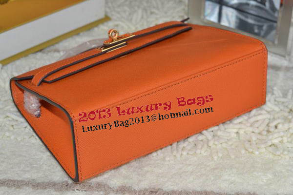 Hermes MINI Kelly 22cm Tote Bag Calfskin Leather Orange