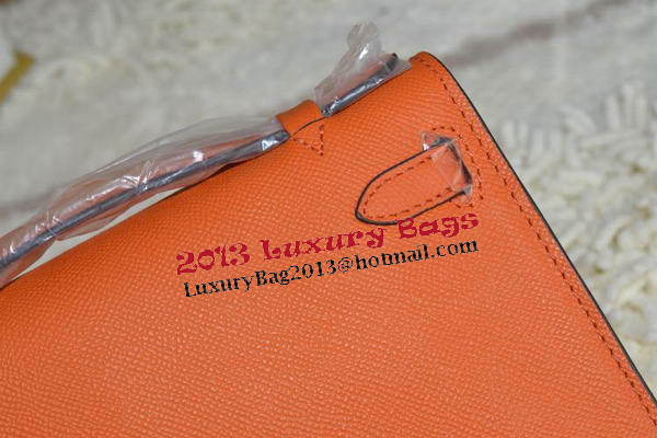 Hermes MINI Kelly 22cm Tote Bag Calfskin Leather Orange