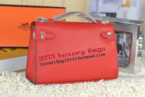 Hermes MINI Kelly 22cm Tote Bag Calfskin Leather Red