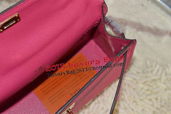 Hermes MINI Kelly 22cm Tote Bag Calfskin Leather Rose