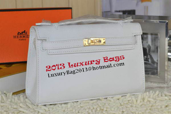 Hermes MINI Kelly 22cm Tote Bag Calfskin Leather White