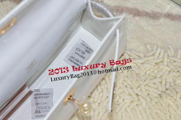 Hermes MINI Kelly 22cm Tote Bag Calfskin Leather White