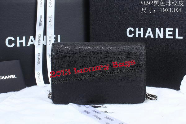 Chanel Cannage Pattern Leather Flap Shoulder Bag A8892 Black