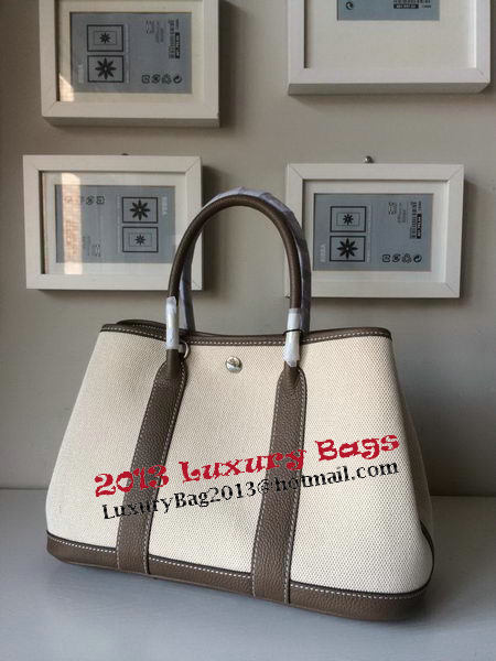 Hermes Garden Party 30CM Bag Canvas Leather H11S Grey