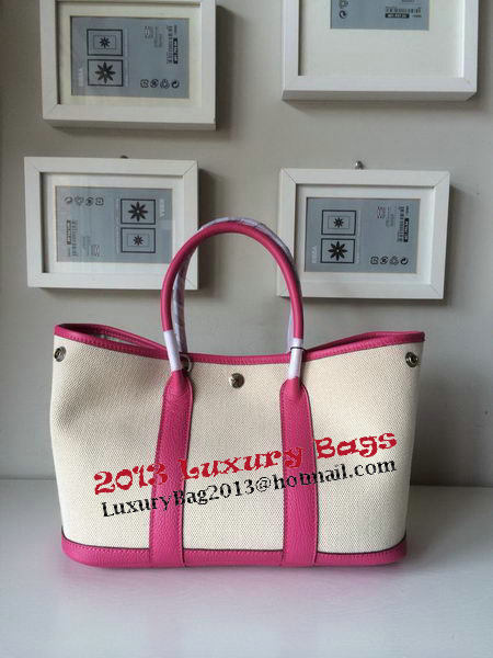 Hermes Garden Party 30CM Bag Canvas Leather H11S Rosy