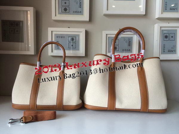 Hermes Garden Party 30CM Bag Canvas Leather H11S Wheat