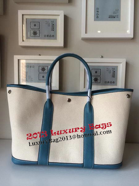 Hermes Garden Party 36CM Bag Canvas Leather H11M Blue