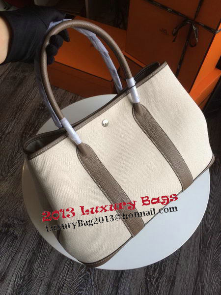 Hermes Garden Party 36CM Bag Canvas Leather H11M Grey