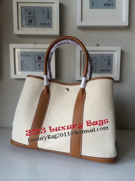 Hermes Garden Party 36CM Bag Canvas Leather H11M Wheat