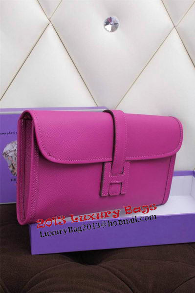 Hermes Jige Clutch Bag Calfskin Leather H258 Purple