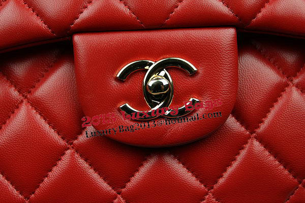 Chanel Classic Flap Bag Red Original Leather CF1113 Gold