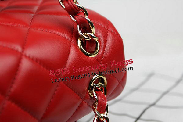 Chanel Classic Flap Bag Red Original Leather CF1113 Gold