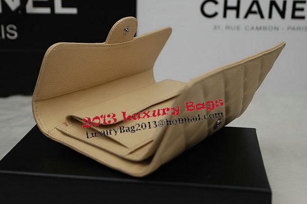 Chanel Tri-Fold Wallet Original Cannage Pattern Leather CHA31506 Apricot