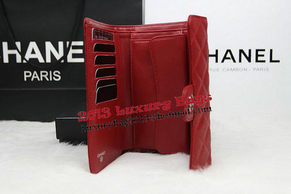 Chanel Tri-Fold Wallet Original Cannage Pattern Leather CHA31506 Red