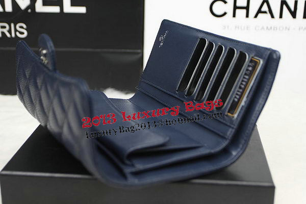 Chanel Tri-Fold Wallet Original Cannage Pattern Leather CHA31506 Royal