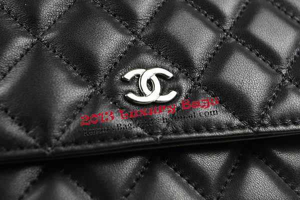 Chanel mini Flap Bag CHA33814 Black Original Sheepskin Leather Silver