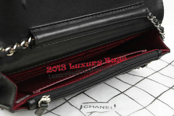 Chanel mini Flap Bag CHA33814 Black Original Sheepskin Leather Silver