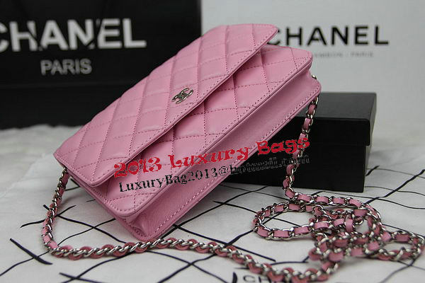 Chanel mini Flap Bag CHA33814 Pink Original Sheepskin Leather Silver