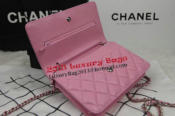 Chanel mini Flap Bag CHA33814 Pink Original Sheepskin Leather Silver